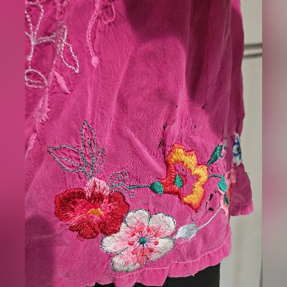 JOHNNY WAS Embroidered cupro rayon Boho Top.Project / Repurpose Piece. - Picture 13 of 16